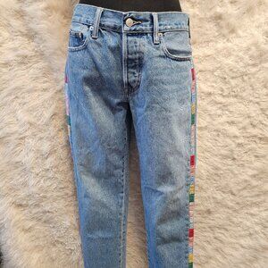 Polo Ralph Lauren Women's Blue Multi Logo Tape Avery Boyfriend Jeans Size: 27